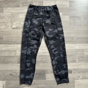 Apana Women's Black Grey Camo Leggings Workout Pants